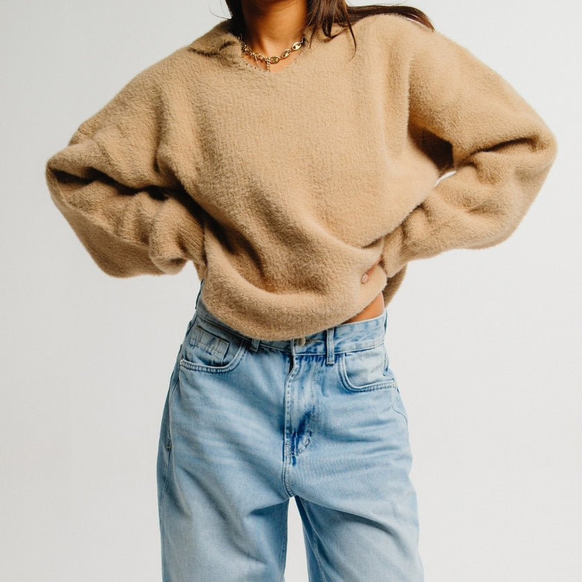 Desert Drift Mohair Polo Sweater (Unisex)