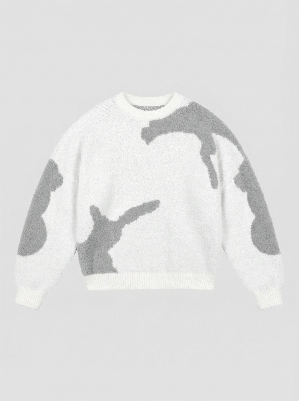 'White Glitch' Knit Crewneck (Unisex)
