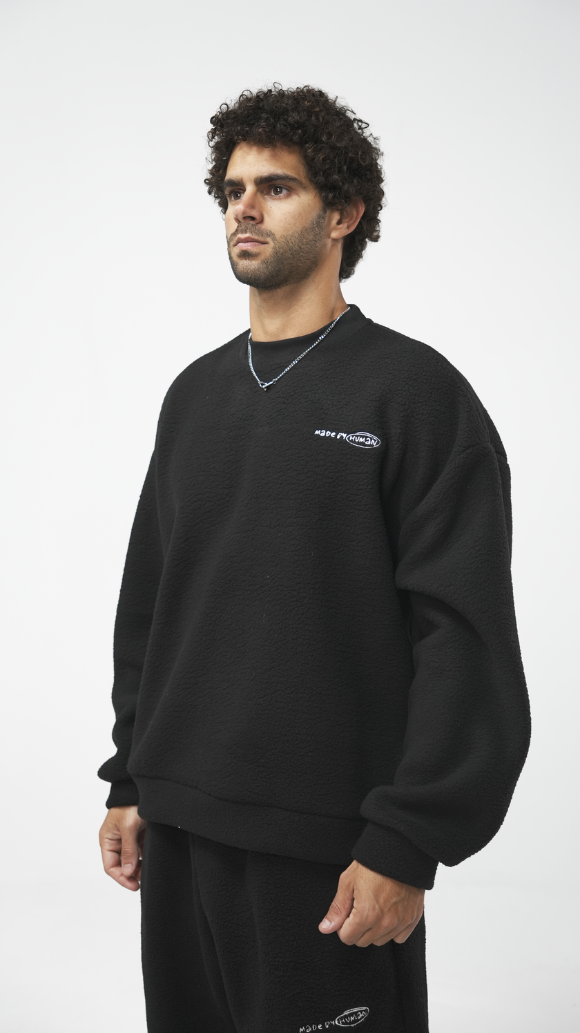 FLEECE 01 — CREW | Black