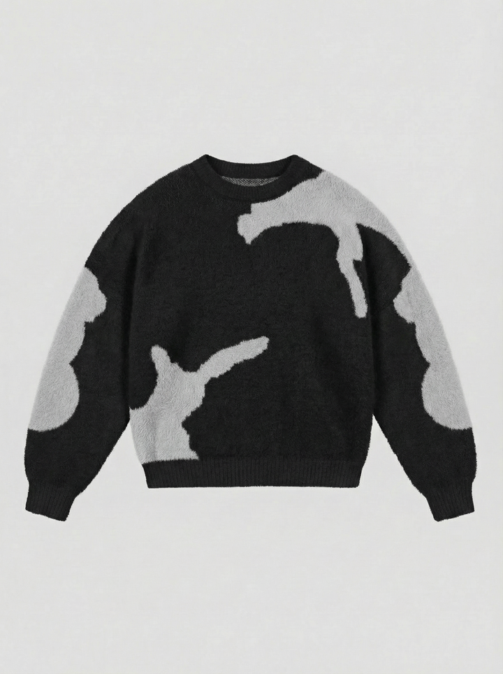 'Black Glitch' Knit Crewneck (Unisex)